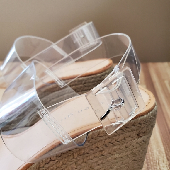 BNWOB Madden Girl Allin Clear Women's Wedge Sandals - Picture 11 of 14